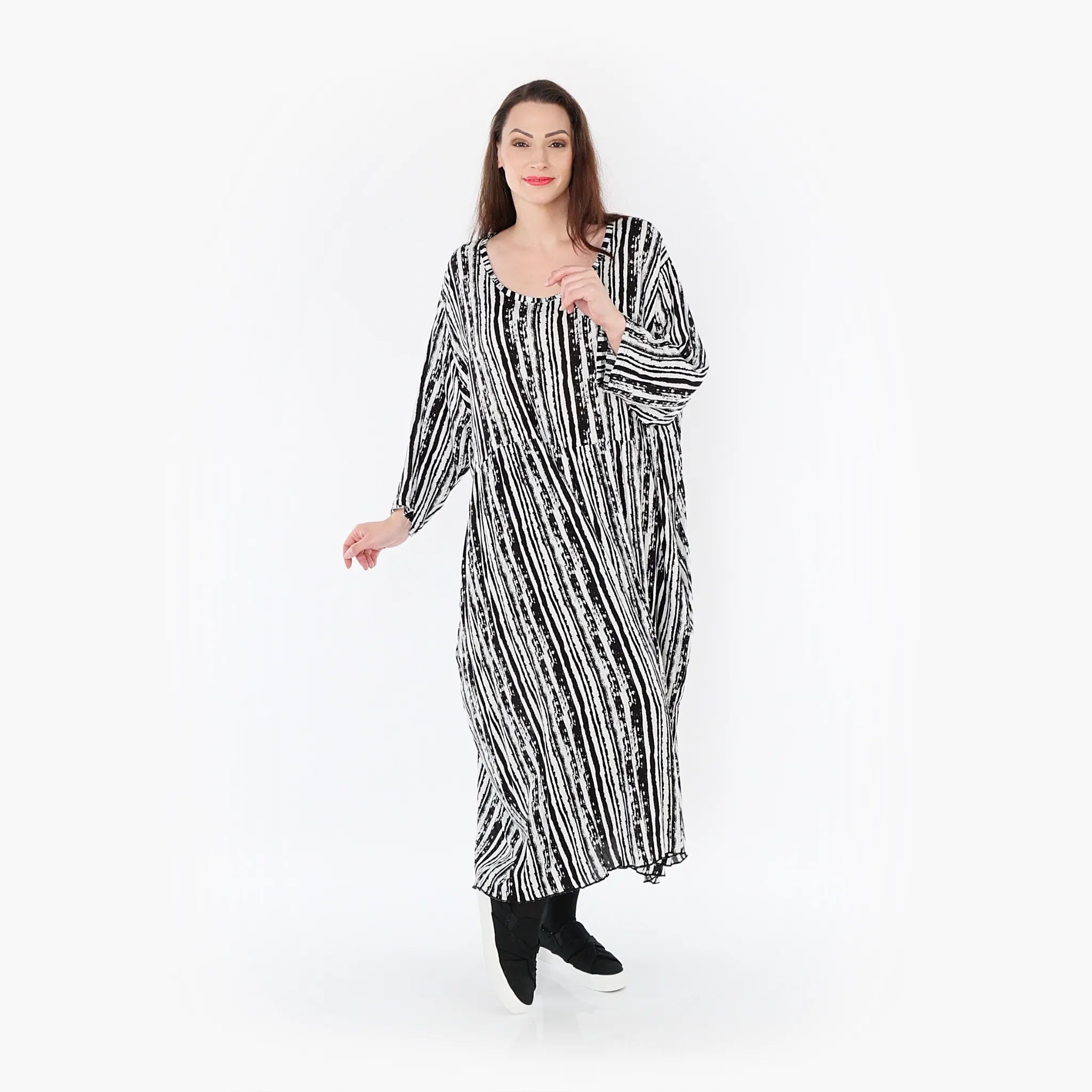 AKH Fashion Kleid 6677 Sakura, Schwarz/Weiß