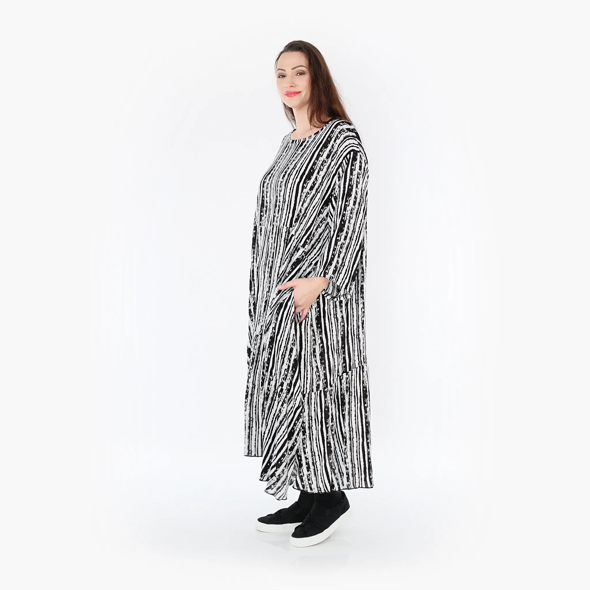 AKH Fashion Kleid 6712 Sakura, Schwarz/Weiß