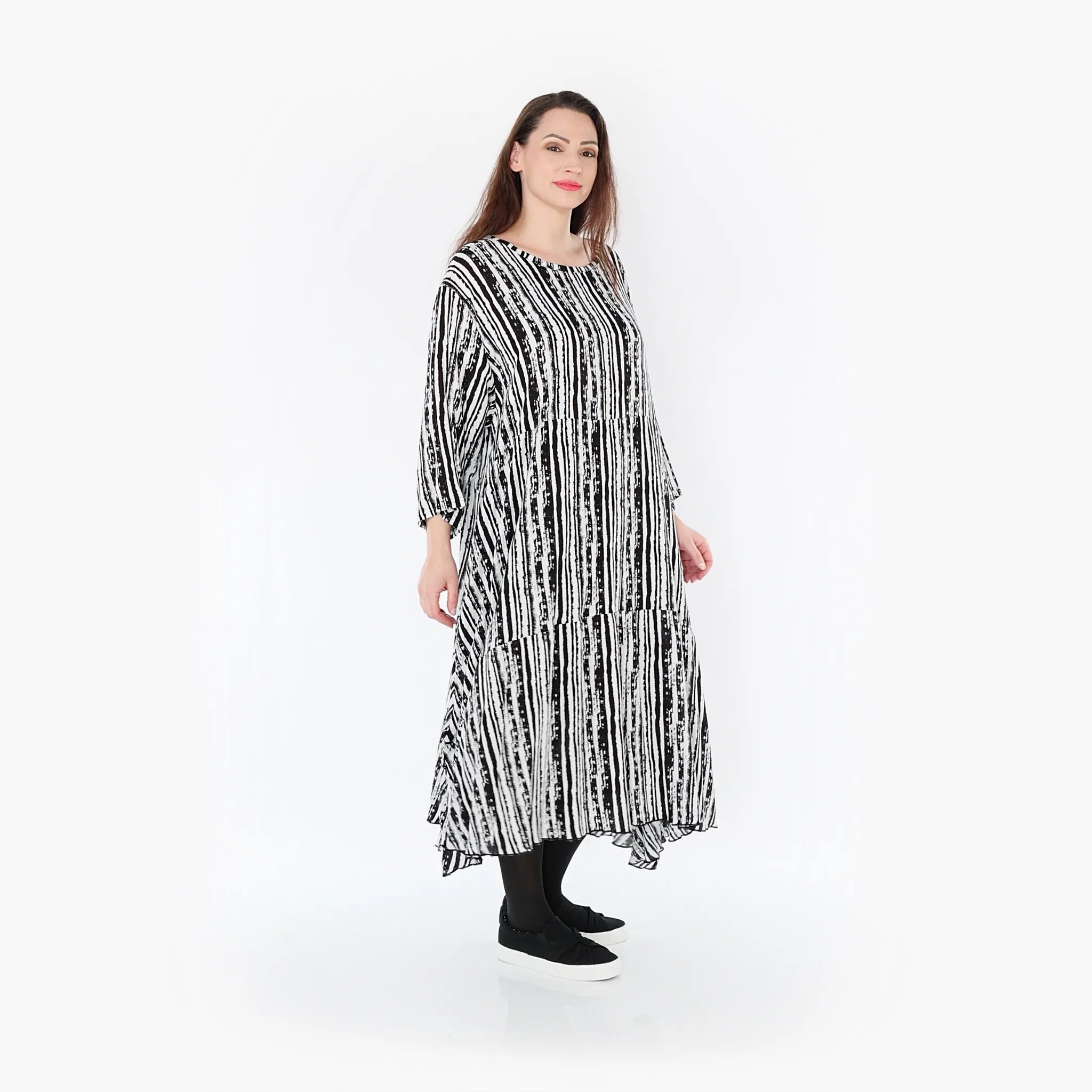 AKH Fashion Kleid 6712 Sakura, Schwarz/Weiß