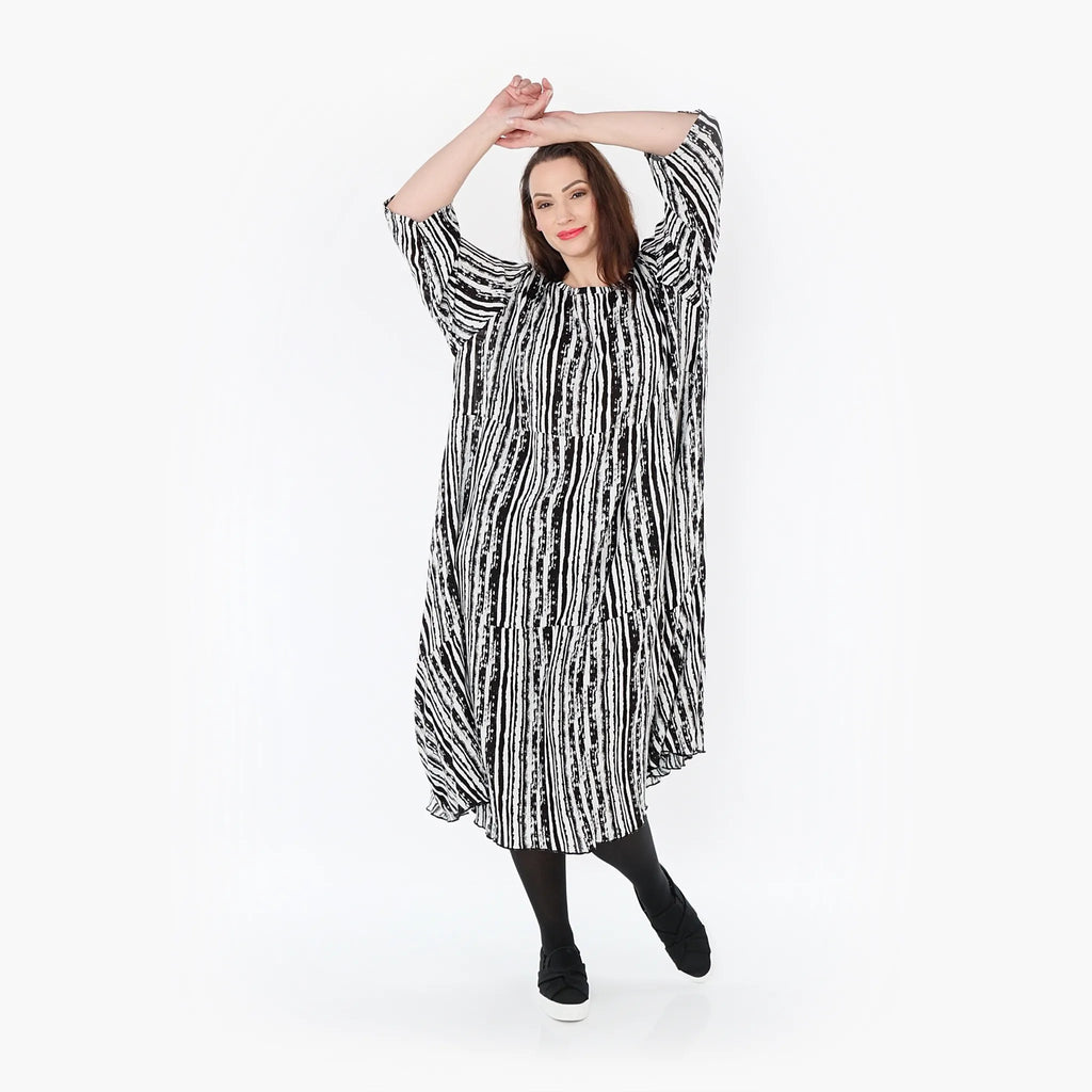 AKH Fashion Kleid 6712 Sakura, Schwarz/Weiß