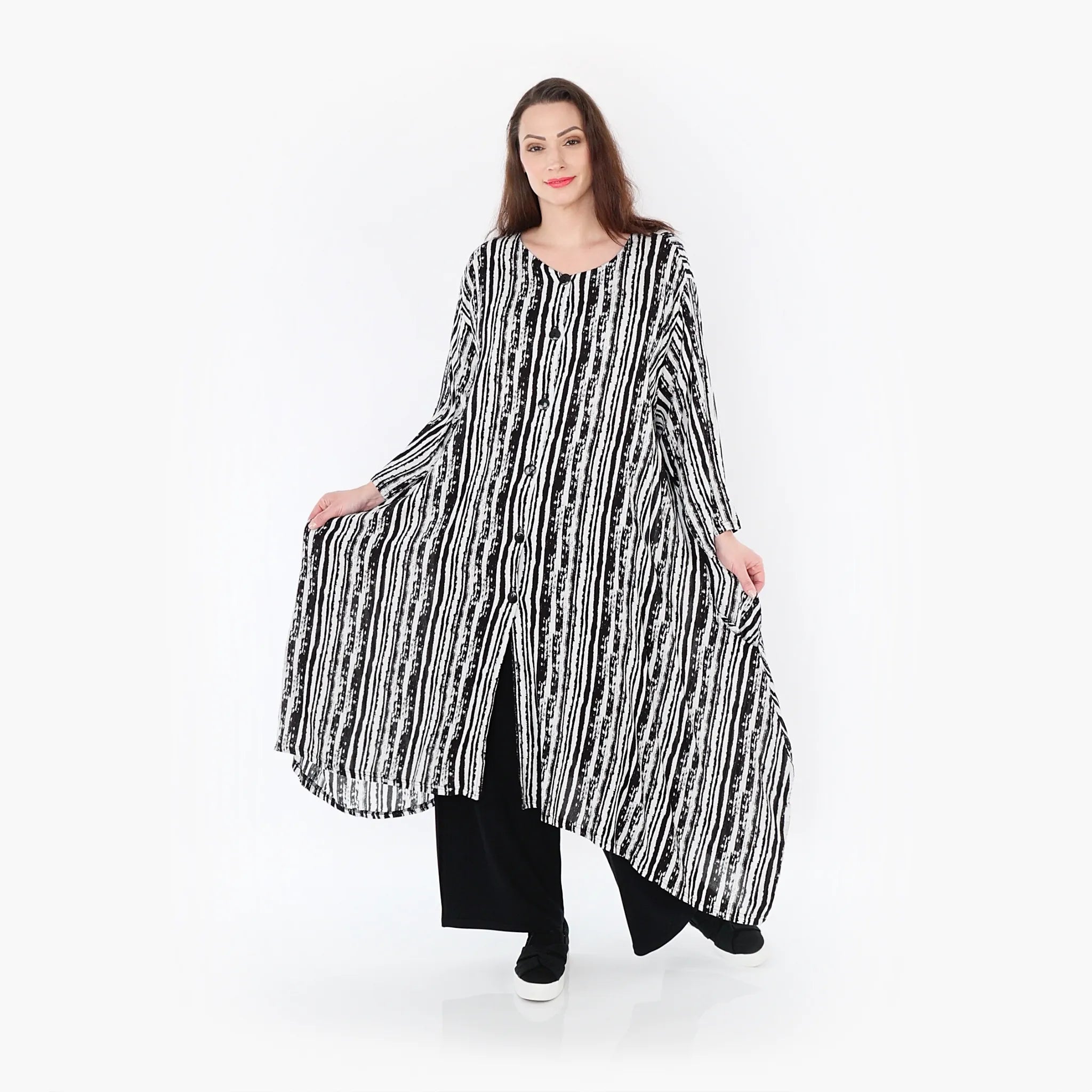 AKH Fashion Mantel 6724 Sakura, Schwarz/Weiß