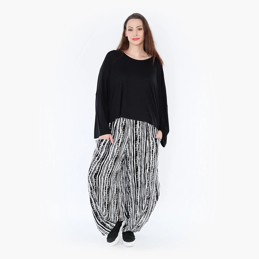Pantalon AKH 8069, noir et blanc