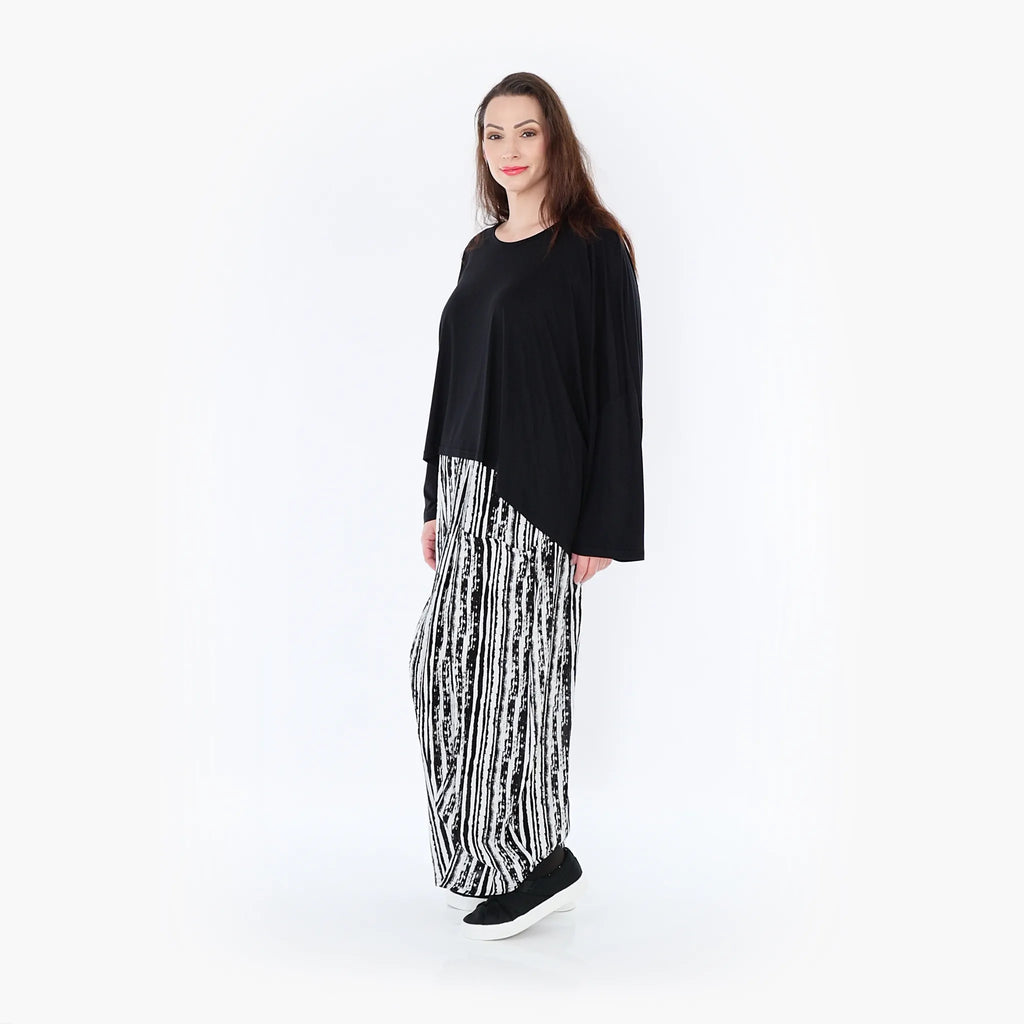 Pantalon AKH 8069, noir et blanc