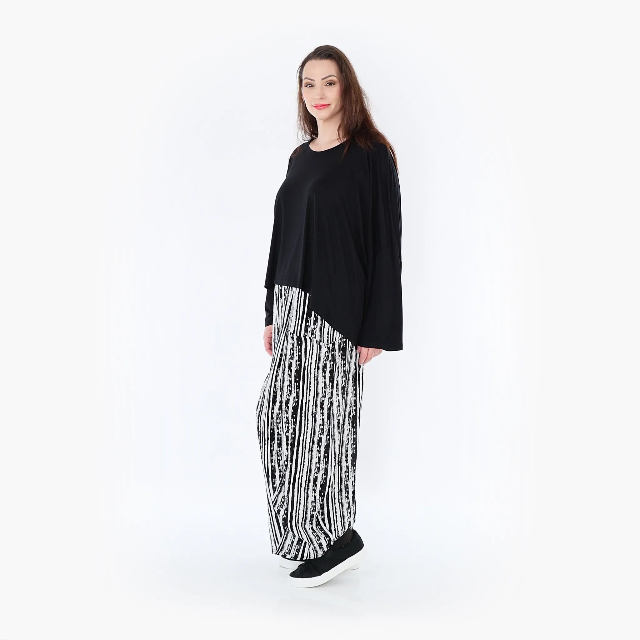 Pantalon AKH 8069, noir et blanc