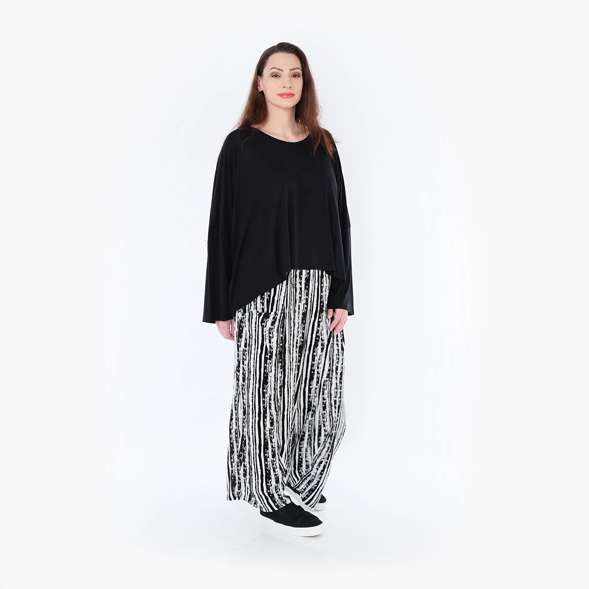 Pantalon AKH 8069, noir et blanc