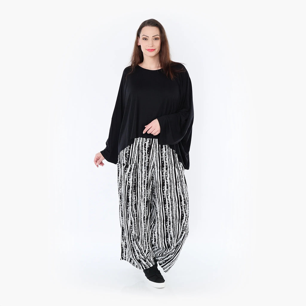 Pantalon AKH 8069, noir et blanc