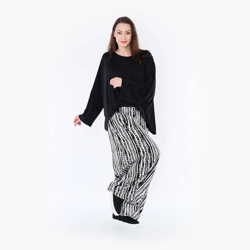Pantalon AKH 8069, noir et blanc