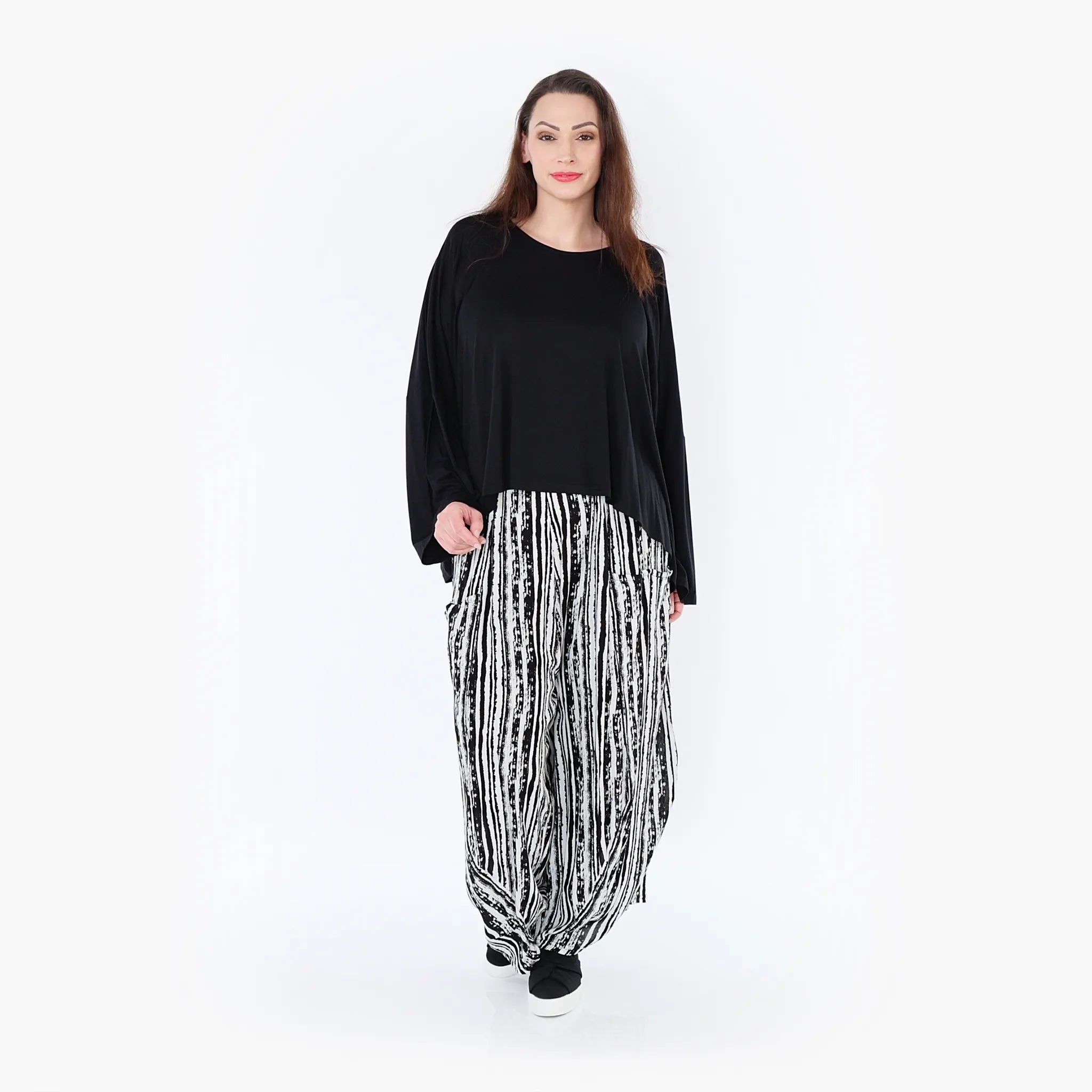 Pantalon AKH 8069, noir et blanc