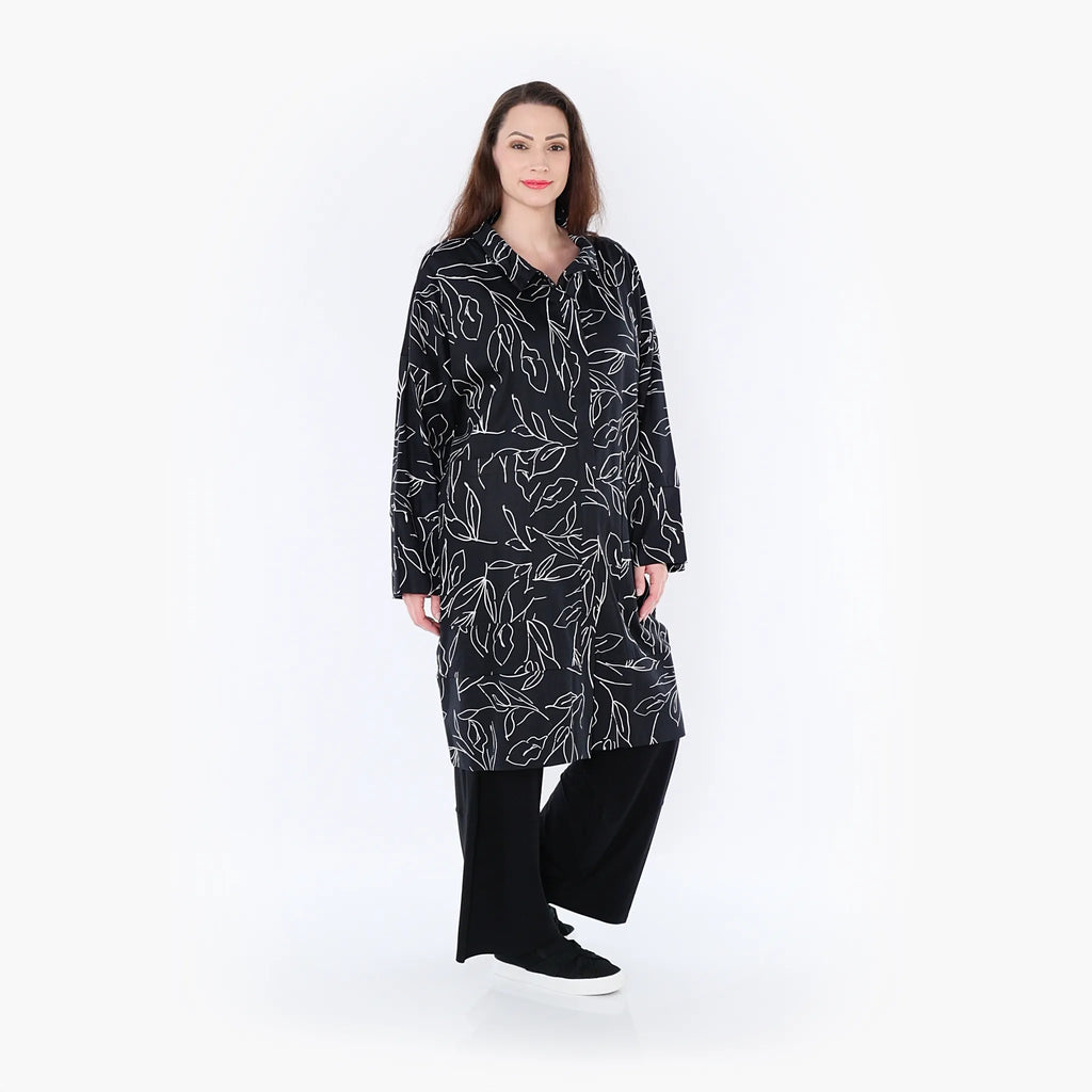 AKH 6693 Coat, Black and White