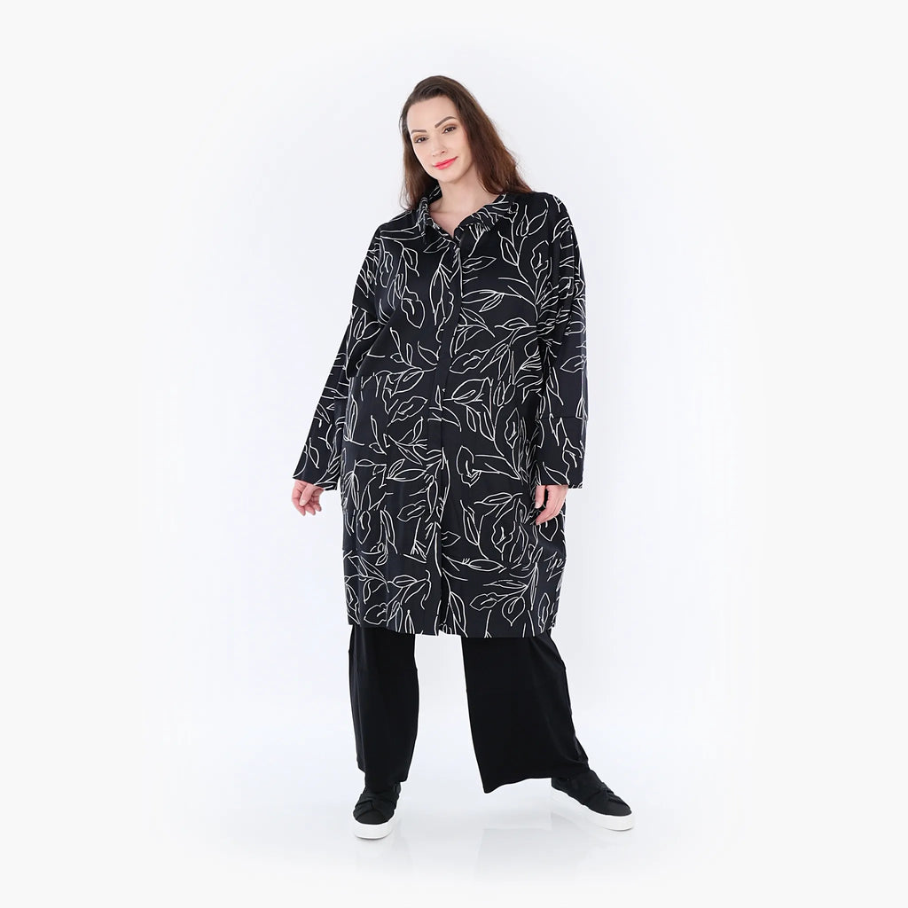 AKH 6693 Coat, Black and White