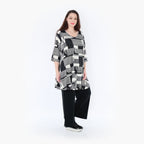 AKH Fashion Shirt 592 Susan, Schwarz/Ecru