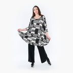 AKH Fashion Shirt 592 Susan, Schwarz/Ecru