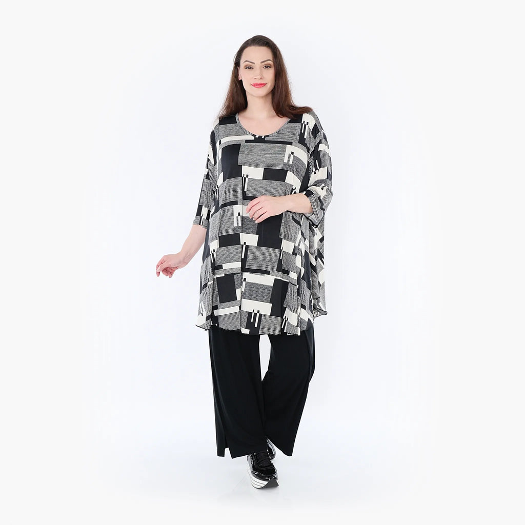 AKH Fashion Shirt 592 Susan, Schwarz/Ecru