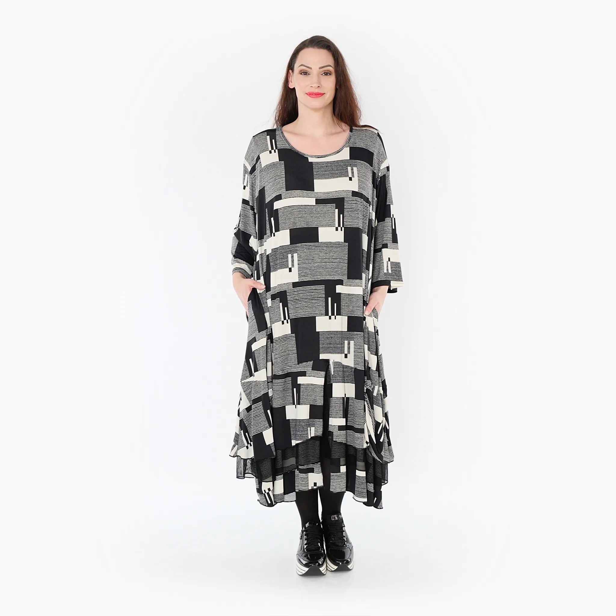 AKH Fashion Kleid 6959 Susan, Schwarz/Ecru
