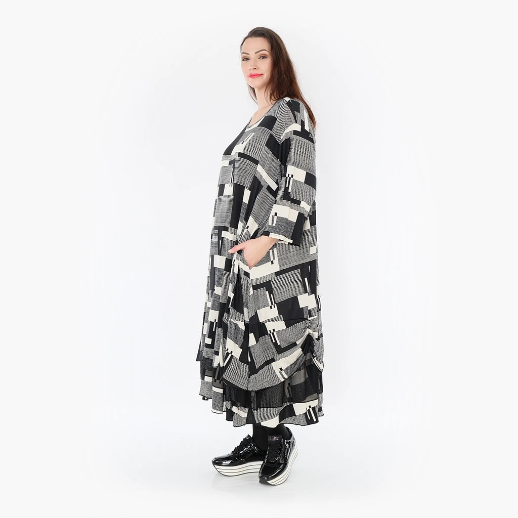 AKH Fashion Kleid 6959 Susan, Schwarz/Ecru