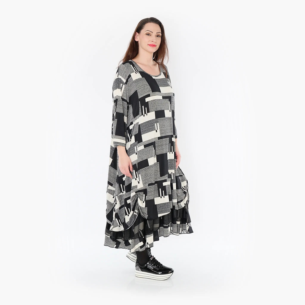 AKH Fashion Kleid 6959 Susan, Schwarz/Ecru