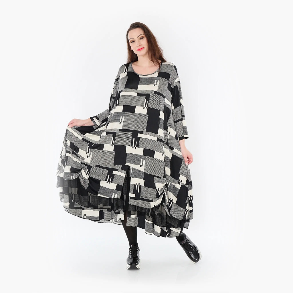 AKH Fashion Kleid 6959 Susan, Schwarz/Ecru