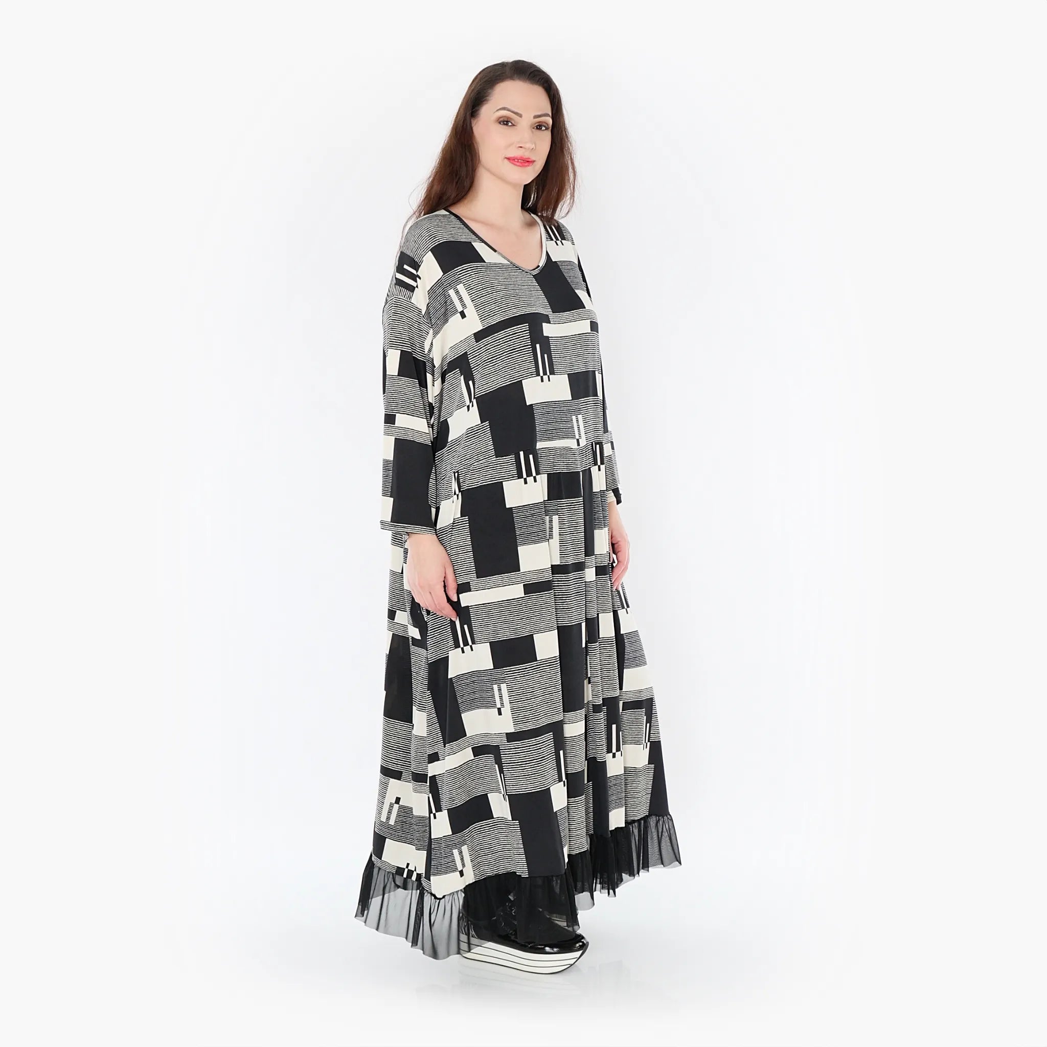 AKH Fashion Kleid 6984 Susan, Schwarz/Ecru