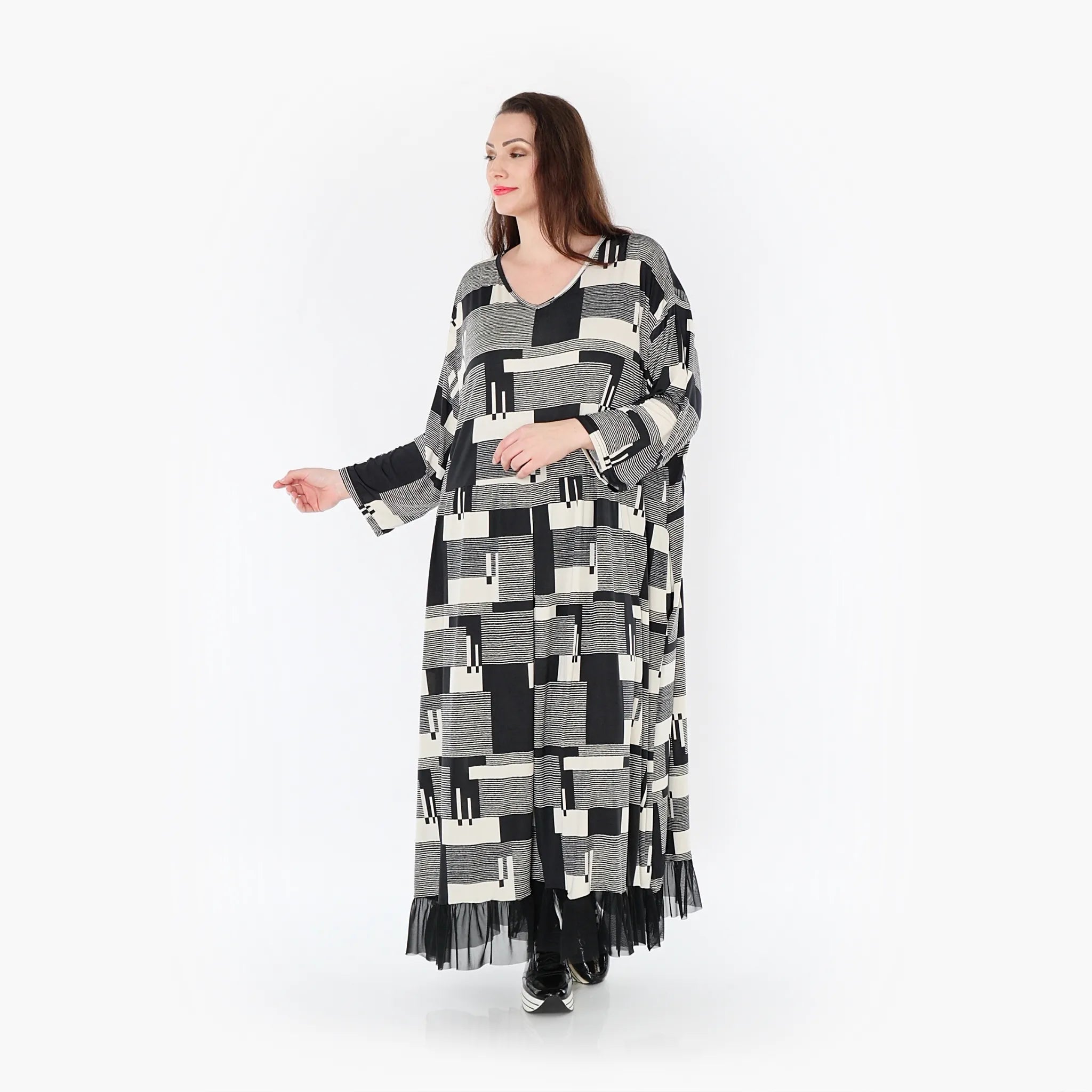 AKH Fashion Kleid 6984 Susan, Schwarz/Ecru