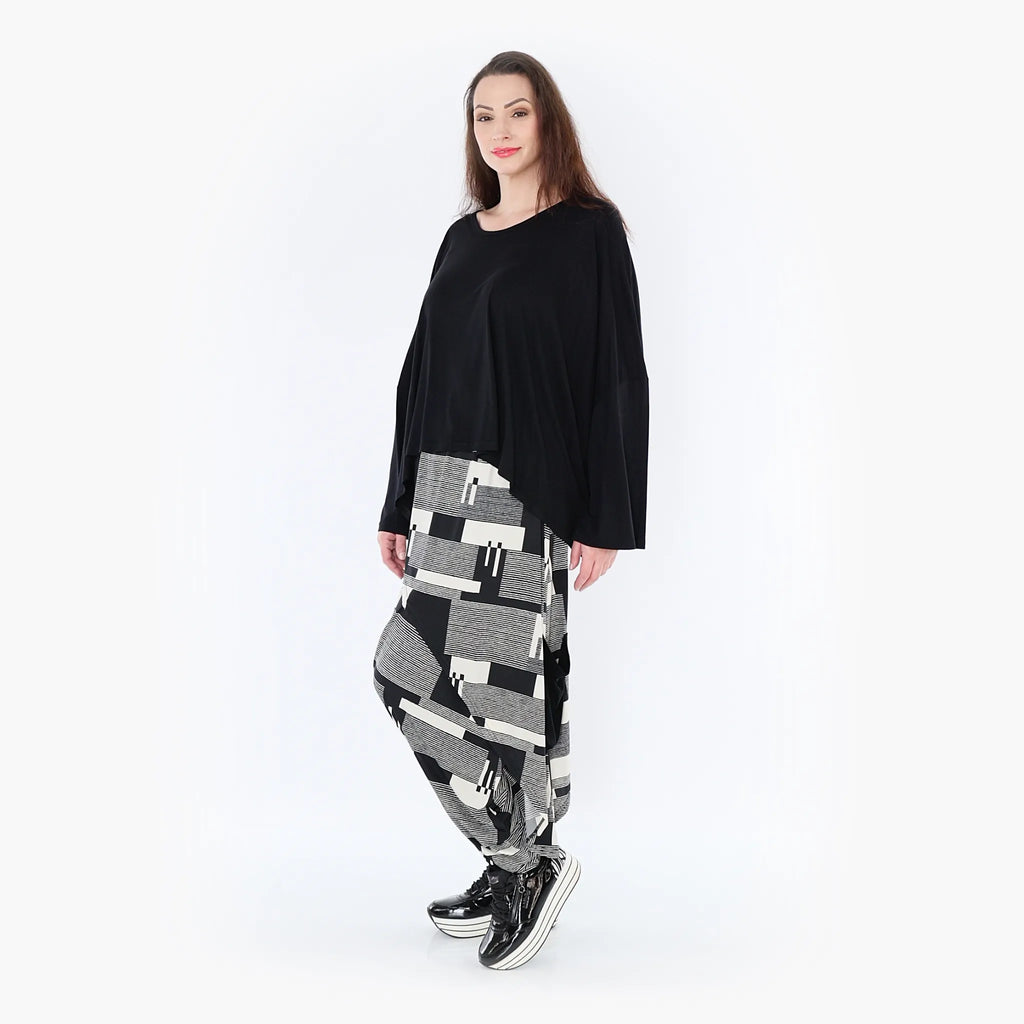 AKH 6992 Trousers, Black-Ecru