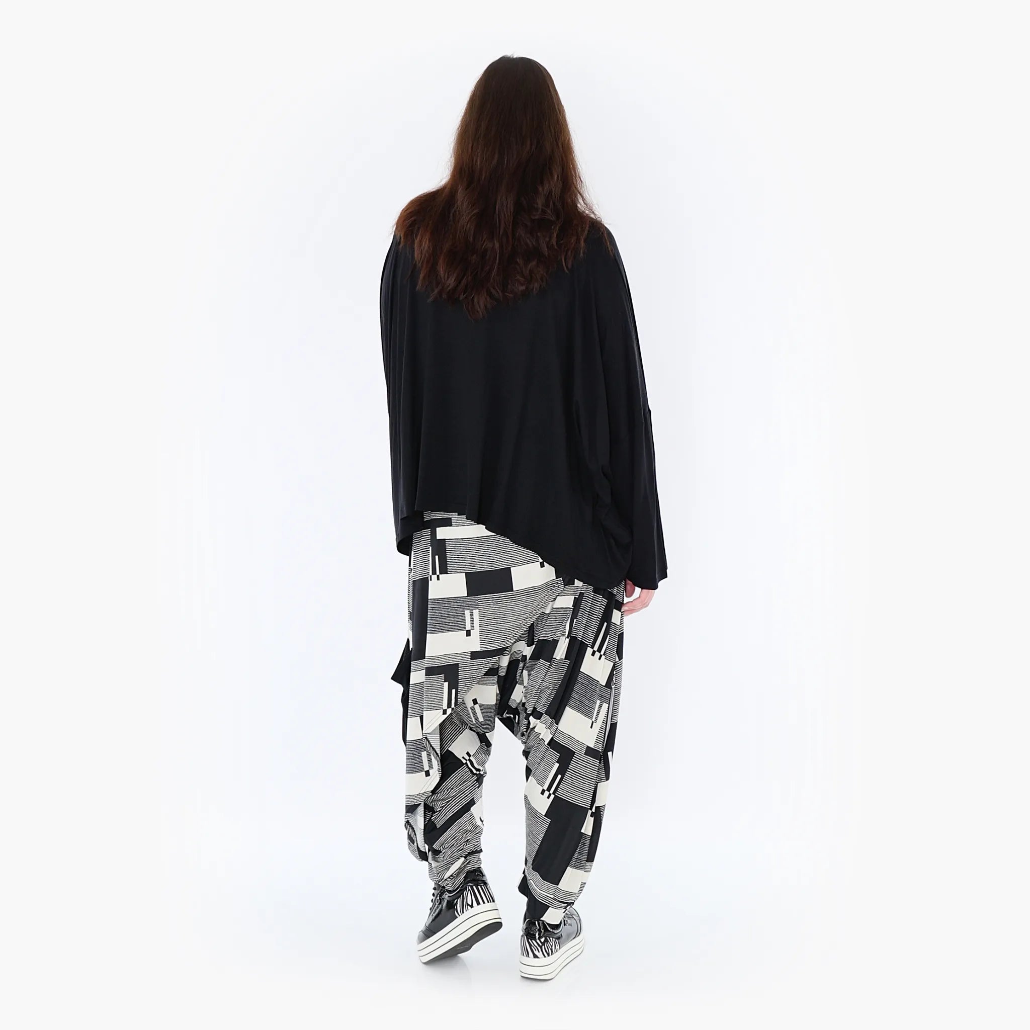AKH 6992 Trousers, Black-Ecru