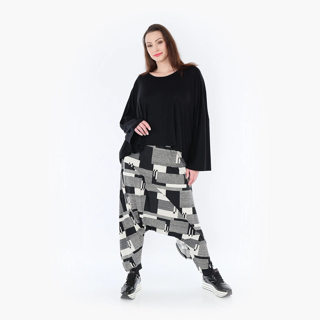 AKH 6992 Trousers, Black-Ecru