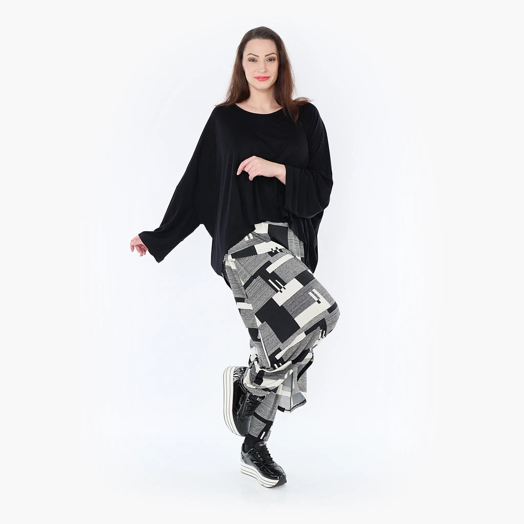 AKH 6992 Trousers, Black-Ecru