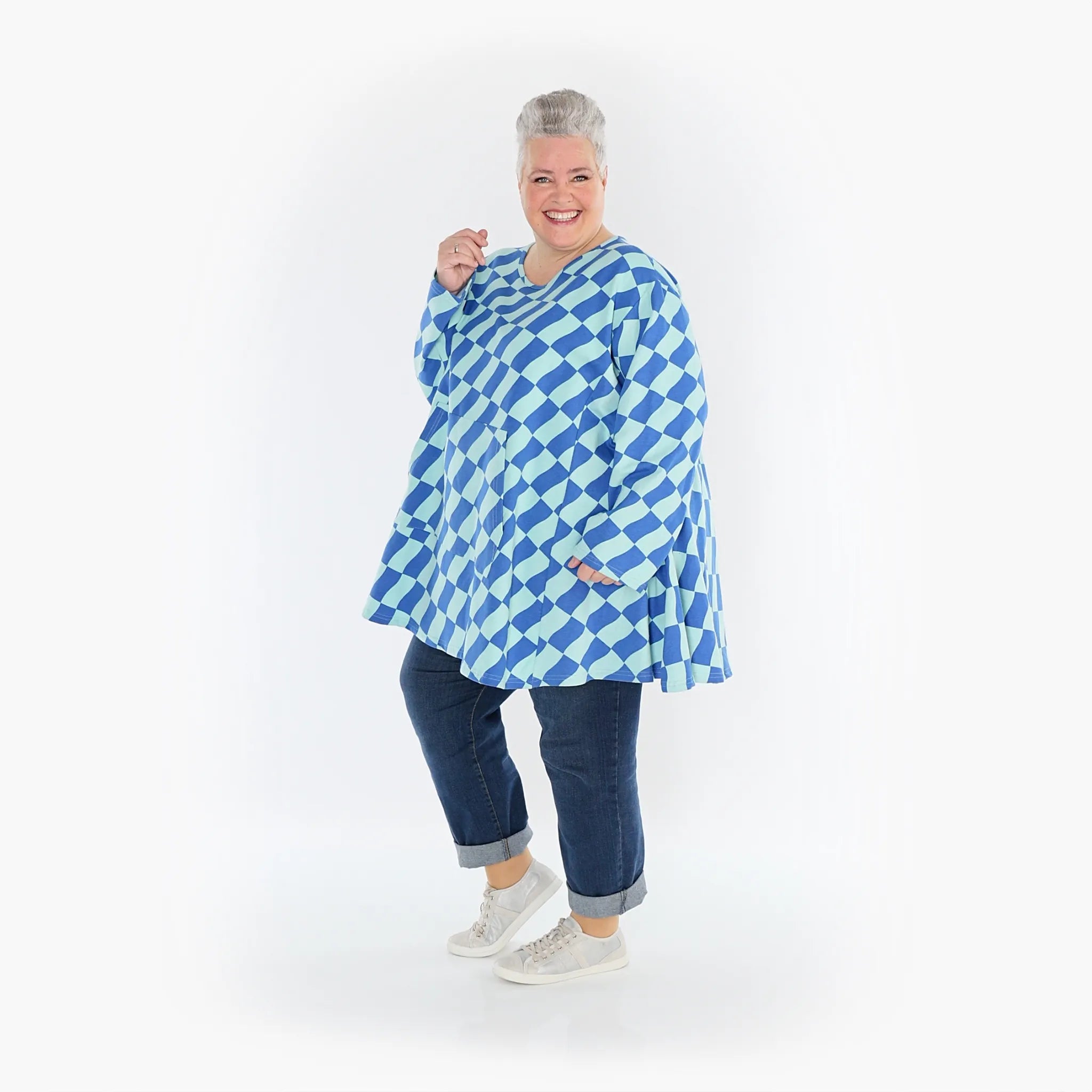 AKH Fashion Shirt 6708 Anita, Türkis/Blau