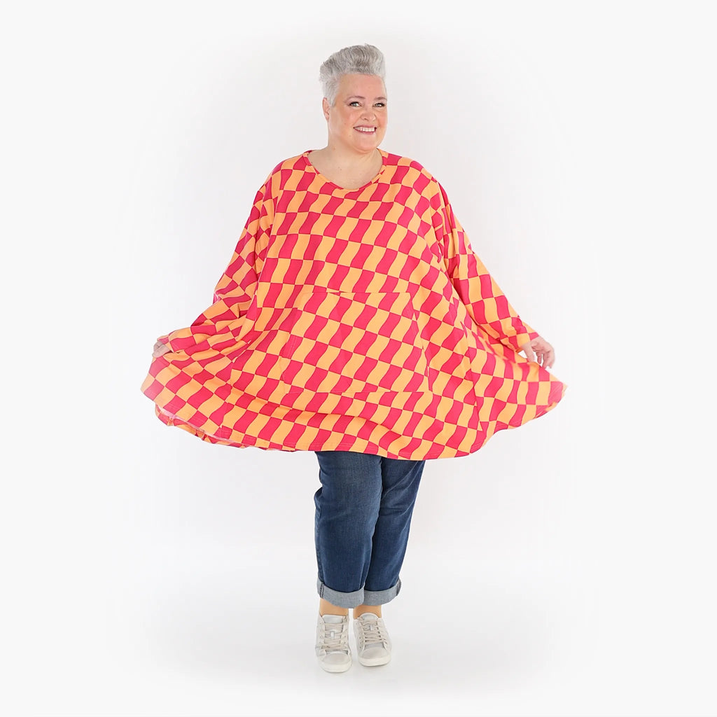 AKH 6708 Big Shirt, Coral-Fuchsia