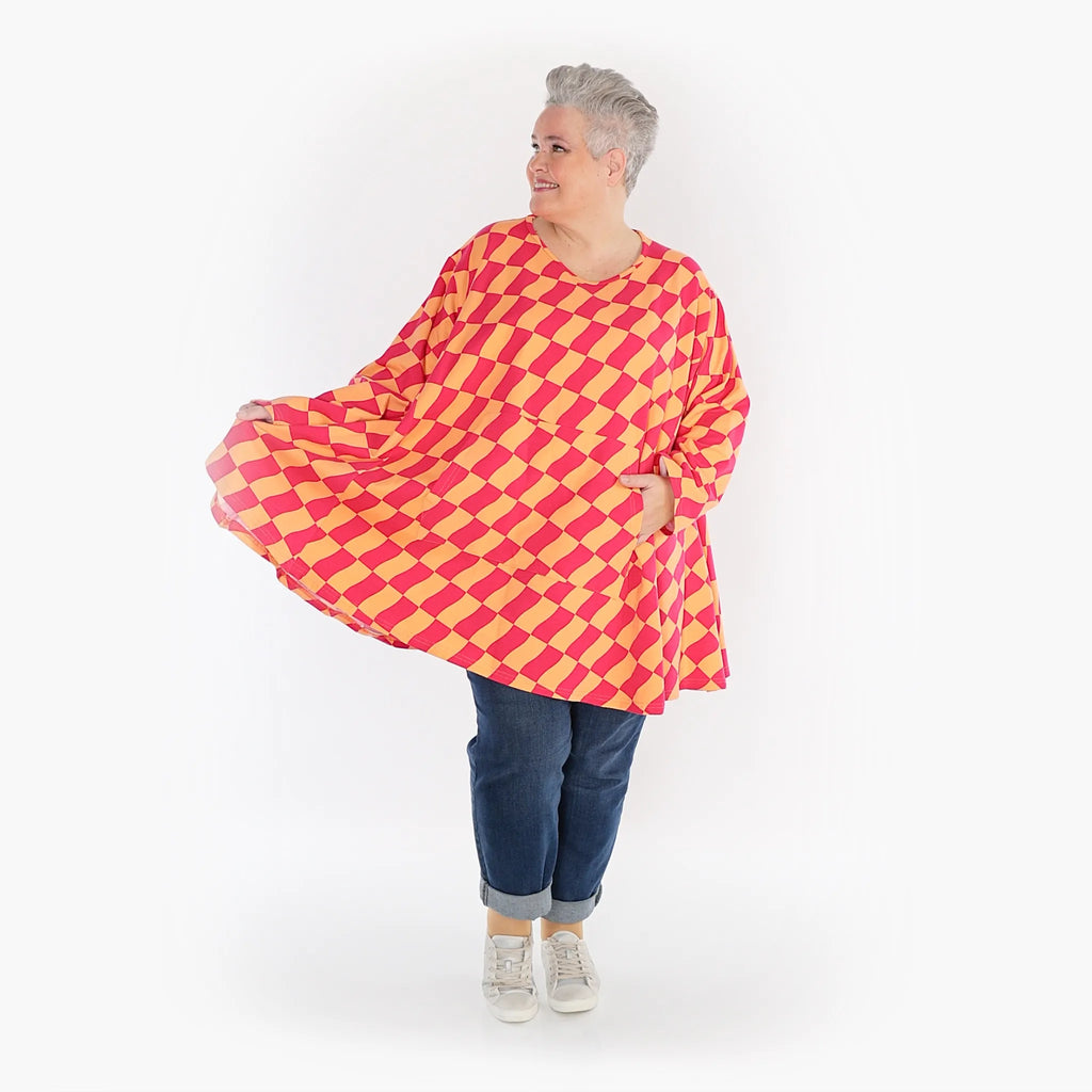 AKH 6708 Big Shirt, Coral-Fuchsia