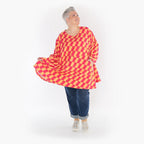 AKH 6708 Big Shirt, Coral-Fuchsia