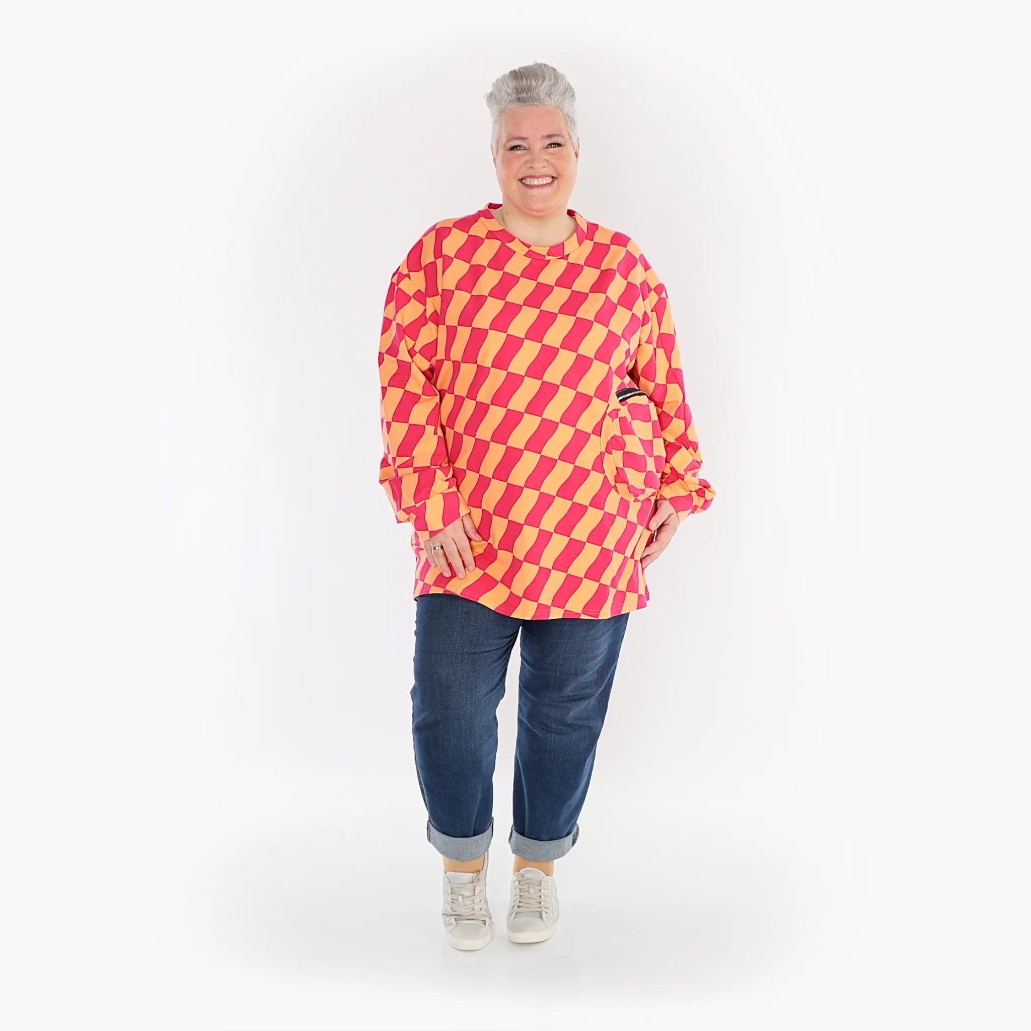 Chemise AKH 6987, corail-fuchsia