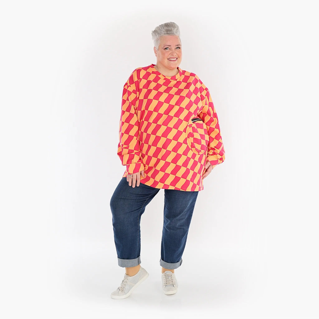 Chemise AKH 6987, corail-fuchsia