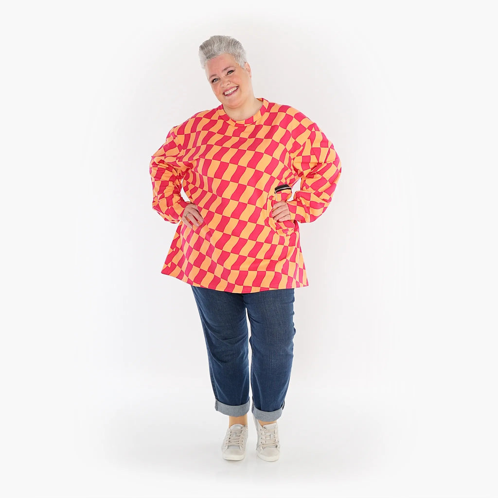 Chemise AKH 6987, corail-fuchsia