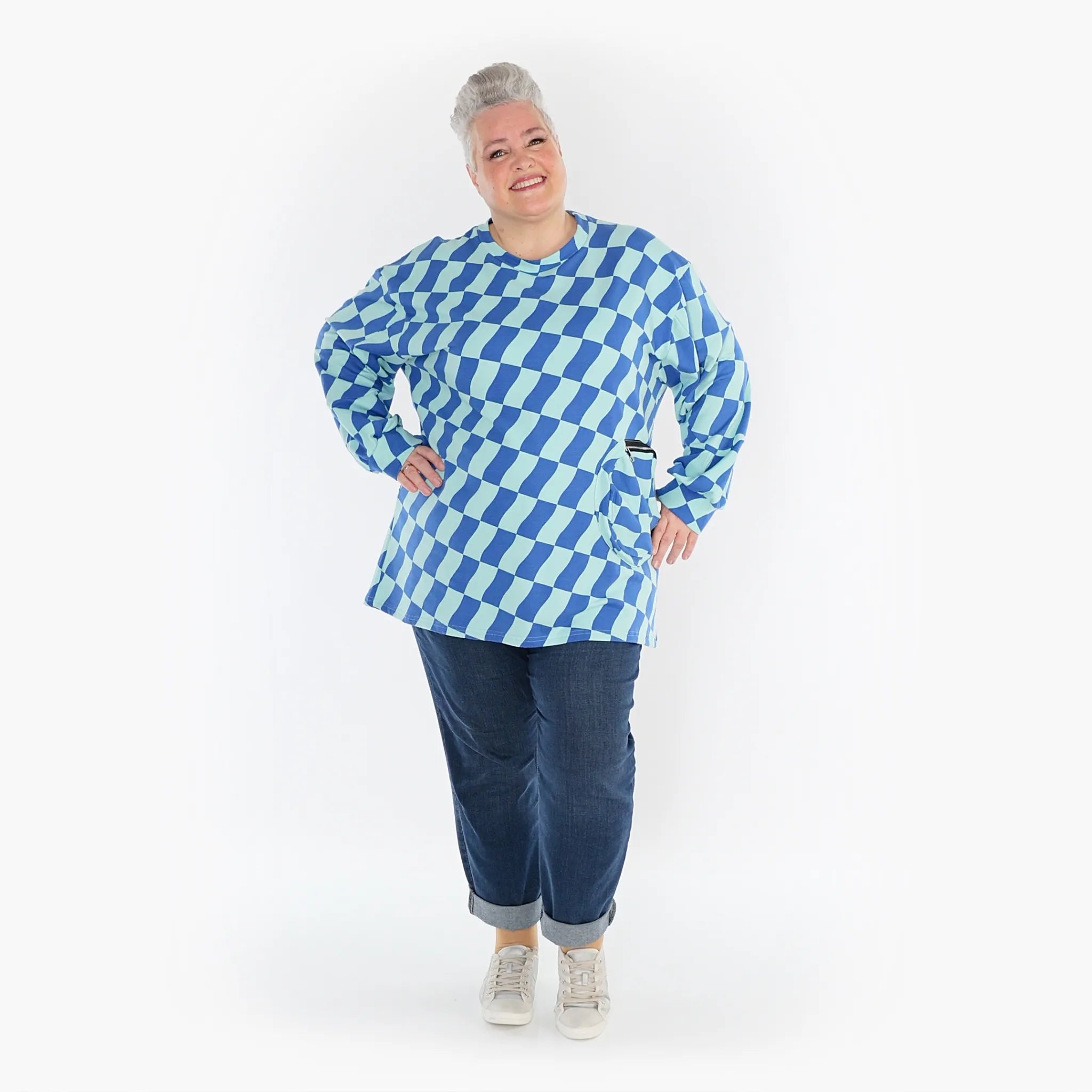 AKH Fashion Shirt 6987 Anita, Türkis/Blau