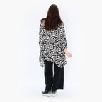 Chemise grande taille AKH 1019, noir-écru