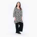 Chemise grande taille AKH 1019, noir-écru
