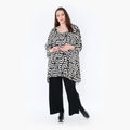 Chemise grande taille AKH 1019, noir-écru