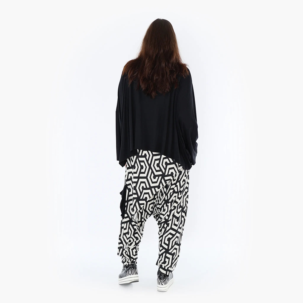 AKH 6992 Trousers, Black-Ecru