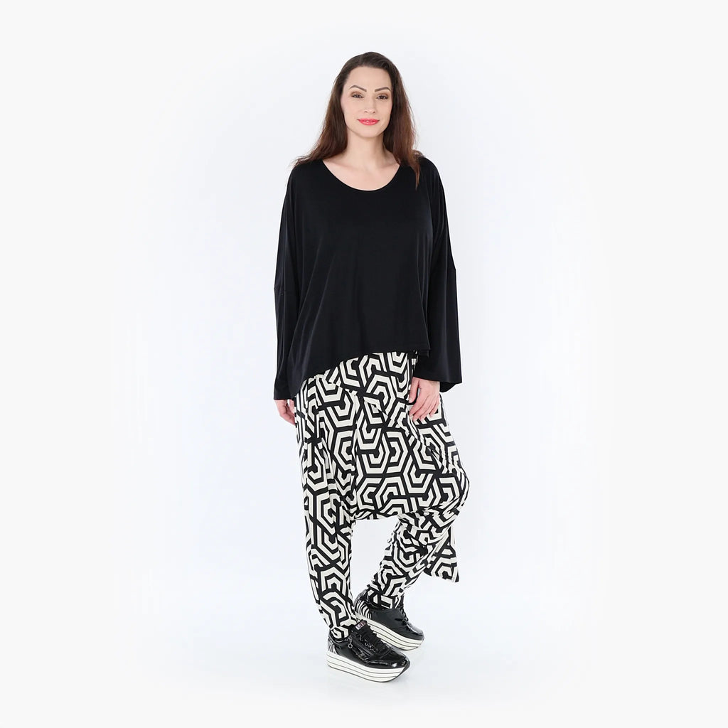 AKH 6992 Trousers, Black-Ecru