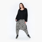 AKH 6992 Trousers, Black-Ecru