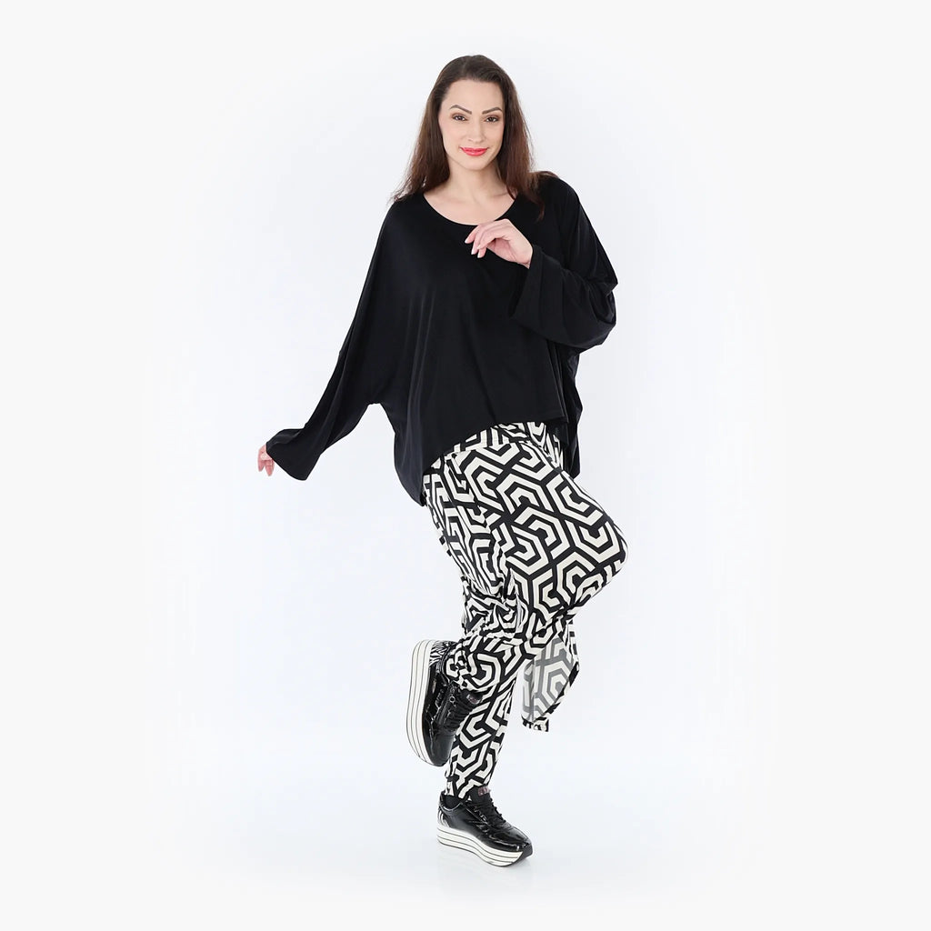 AKH 6992 Trousers, Black-Ecru