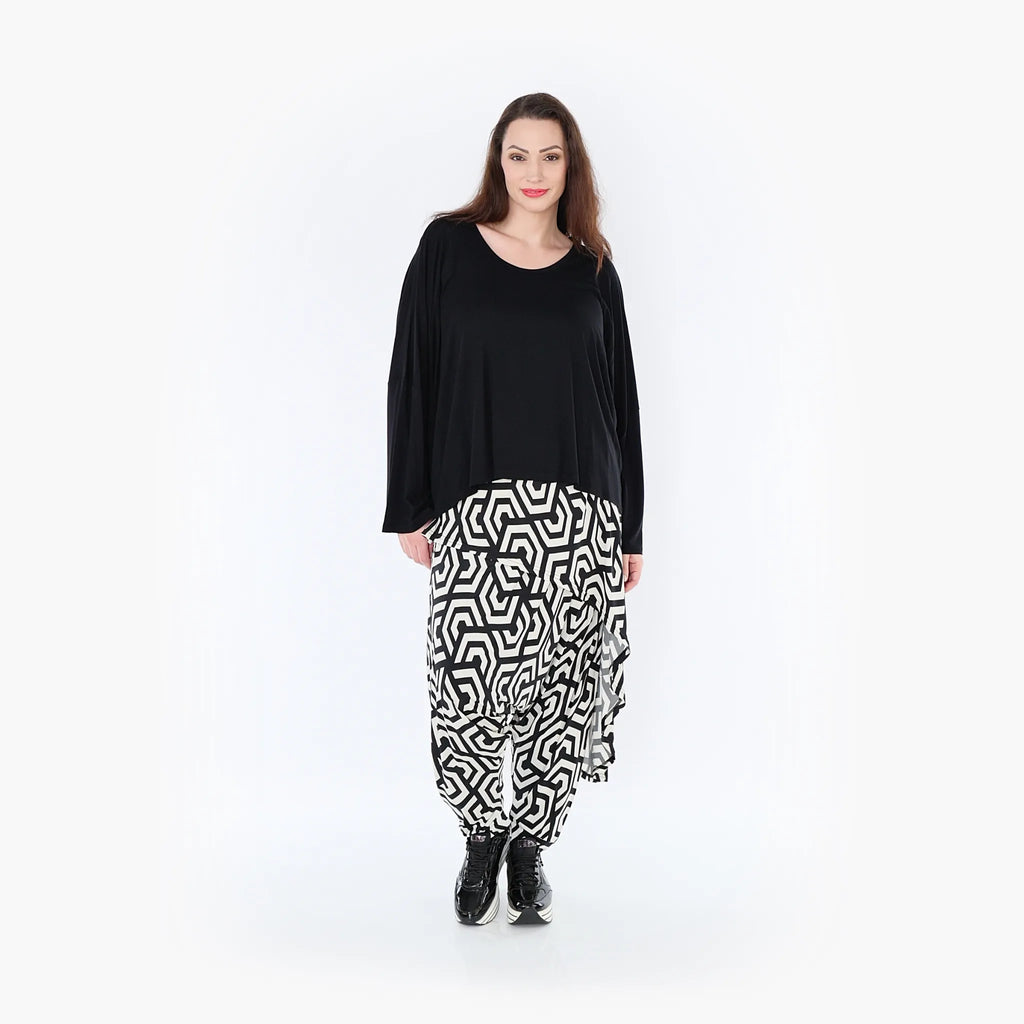 AKH 6992 Trousers, Black-Ecru