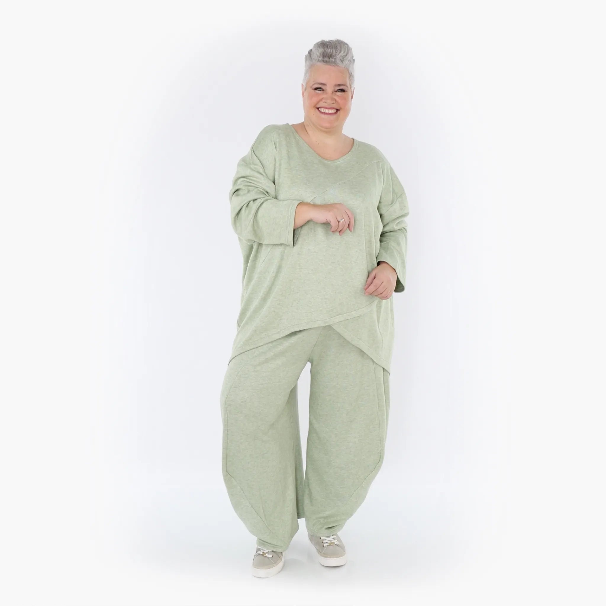 Chemise grande taille AKH 7013, vert pomme