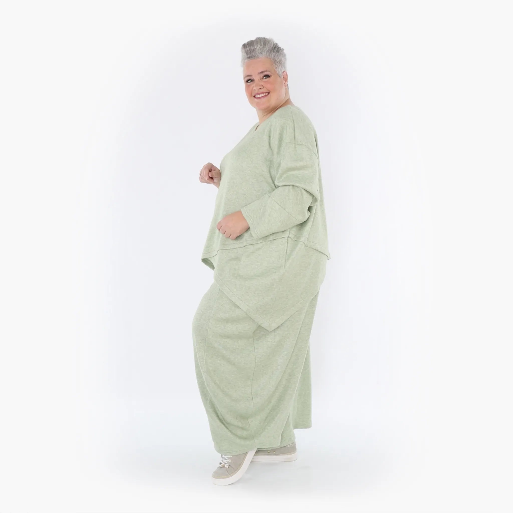 Chemise grande taille AKH 7013, vert pomme