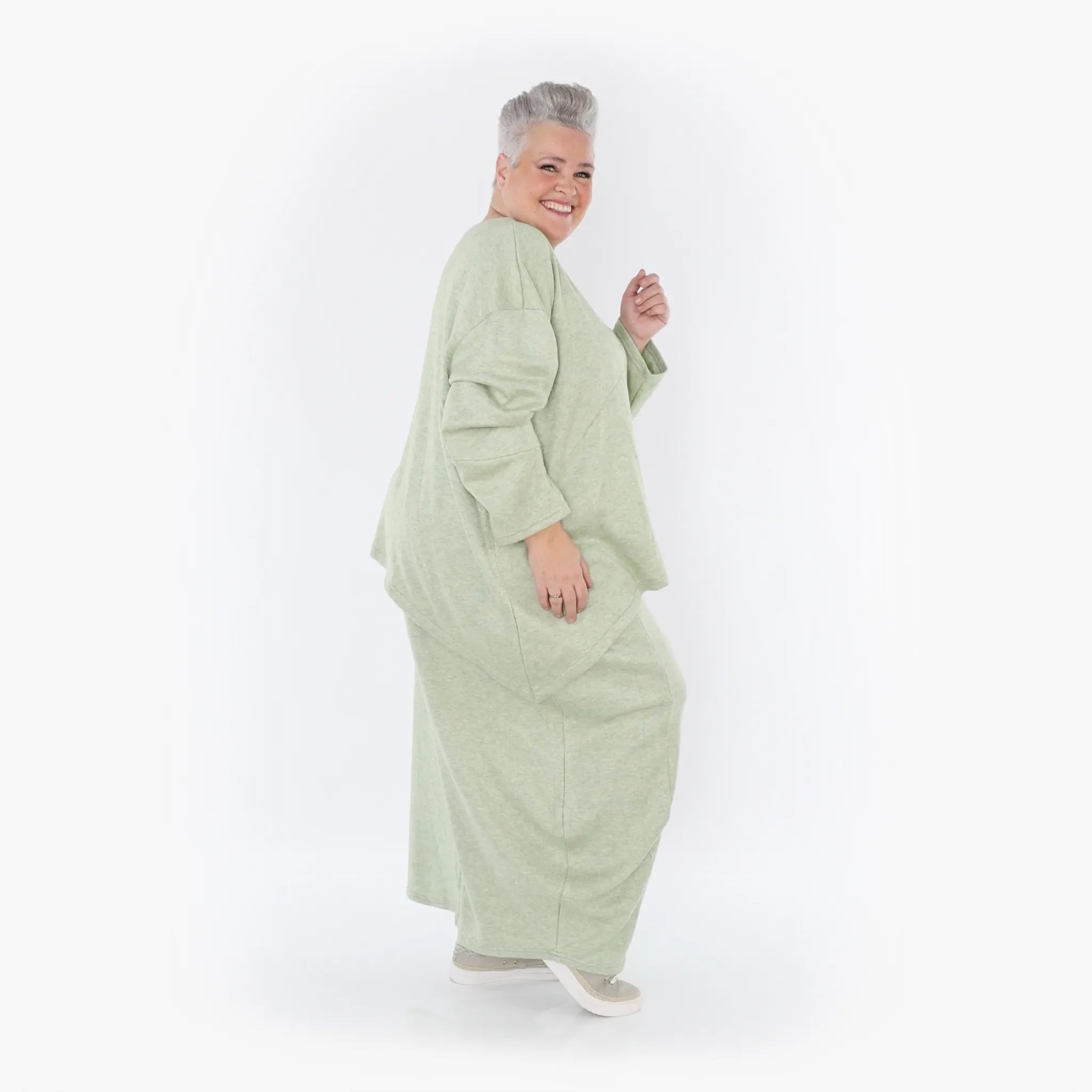 Chemise grande taille AKH 7013, vert pomme