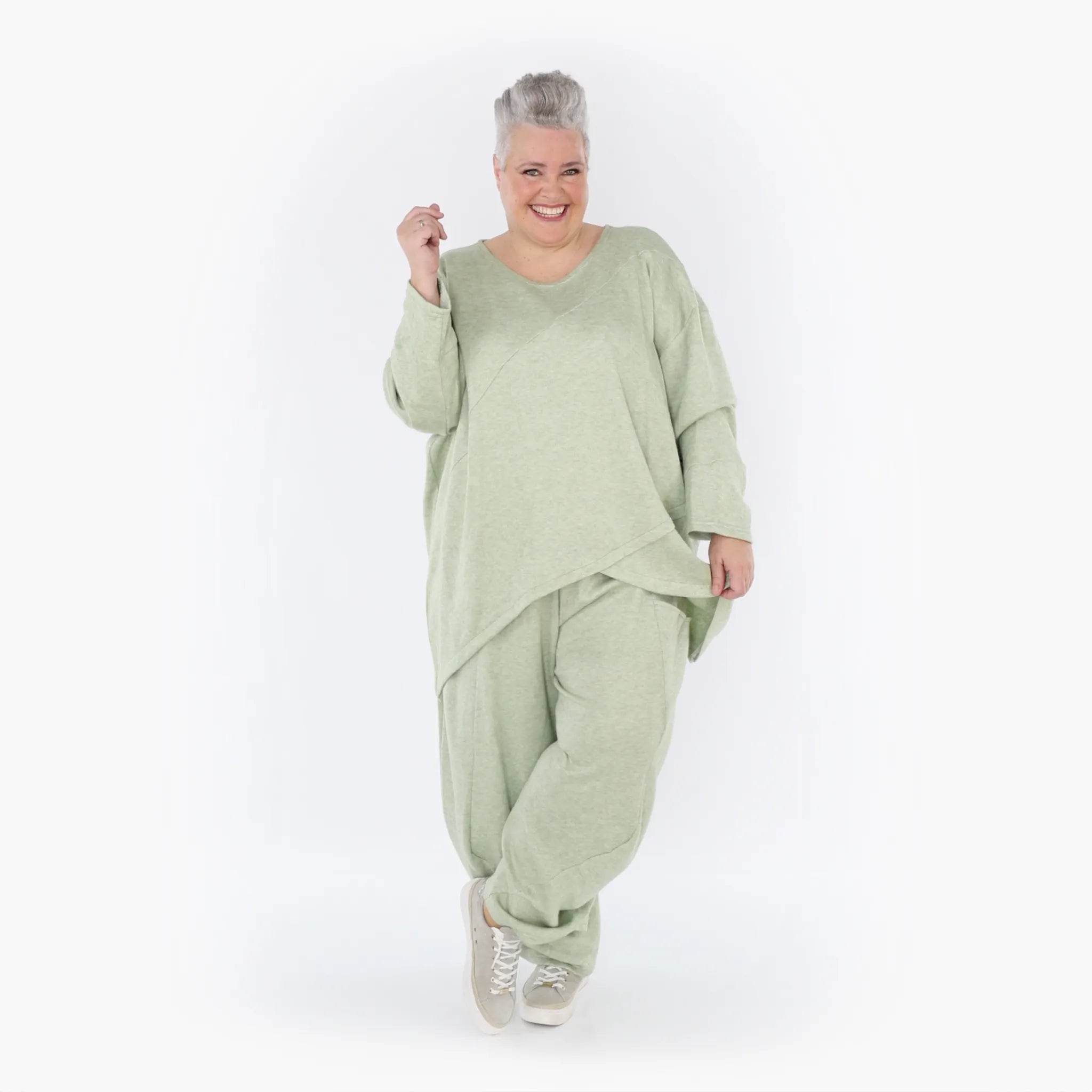 Chemise grande taille AKH 7013, vert pomme