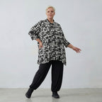 AKH Fashion Shirt 1019 Ariah, Schwarz/Weiß