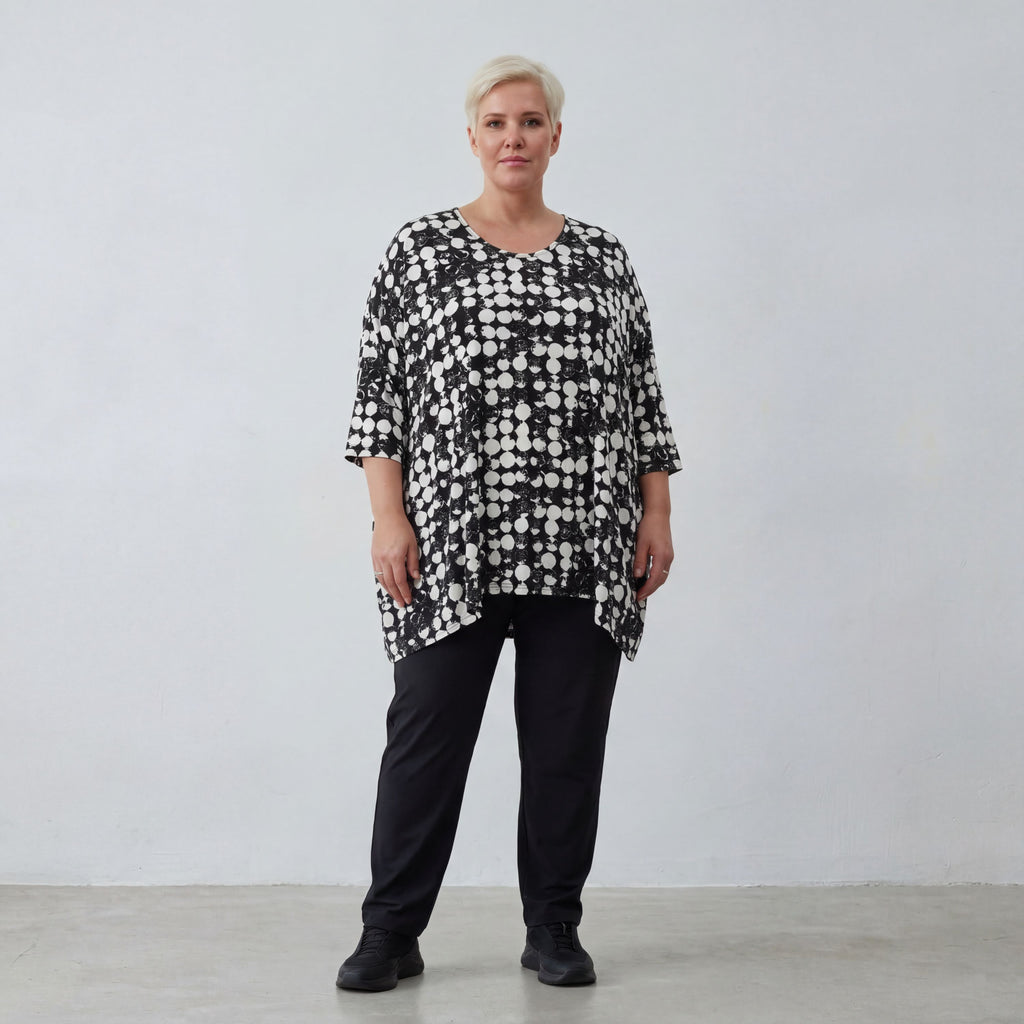 AKH Fashion Shirt 1019 Ariah, Schwarz/Weiß