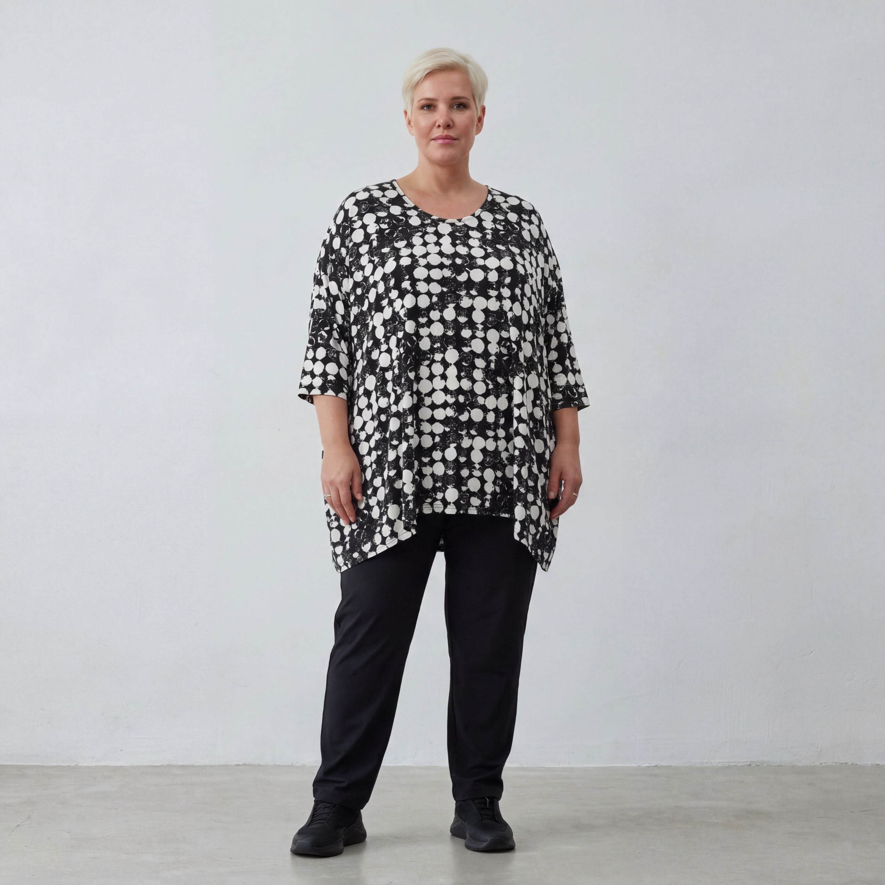 AKH Fashion Shirt 1019 Ariah, Schwarz/Weiß